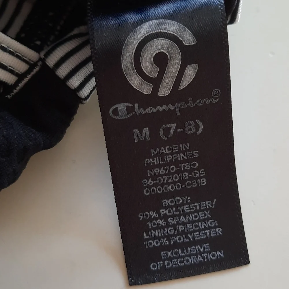 Champion medium 8 10 black white sports bra
